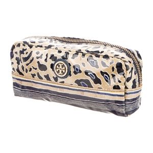 Tory Burch leopard animal print cosmetic bag